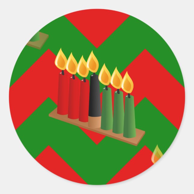chevron kwanzaa classic round sticker (Front)