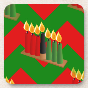 chevron kwanzaa coaster