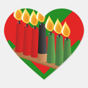 chevron kwanzaa heart sticker