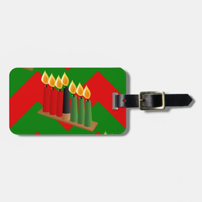 chevron kwanzaa luggage tag (Front Horizontal)