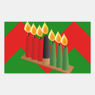 chevron kwanzaa rectangular sticker
