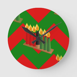chevron kwanzaa round clock