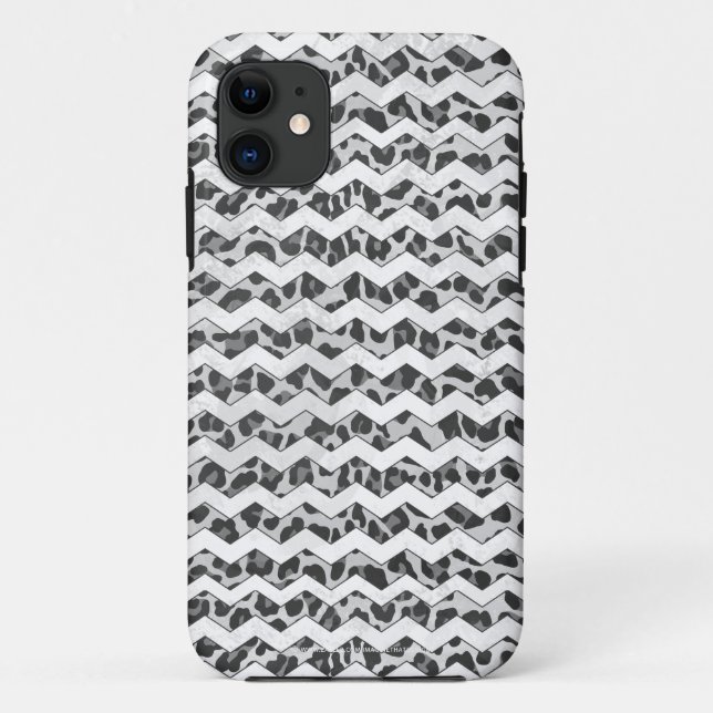 Chevron Leopard Grey and Light Grey Print Case-Mate iPhone Case (Back)