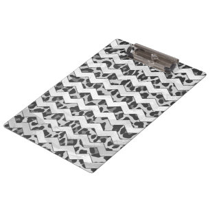 Chevron Leopard Grey and Light Grey Print Clipboard