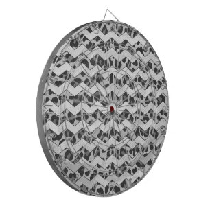 Chevron Leopard Grey and Light Grey Print Dartboard