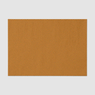 Chevron Line Tissue Paper - Black on Orange