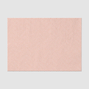 Chevron Line Tissue Paper - Bright Orange on White
