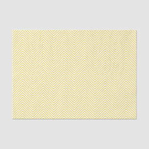 Chevron Line Tissue Paper - Golden Yellow on White