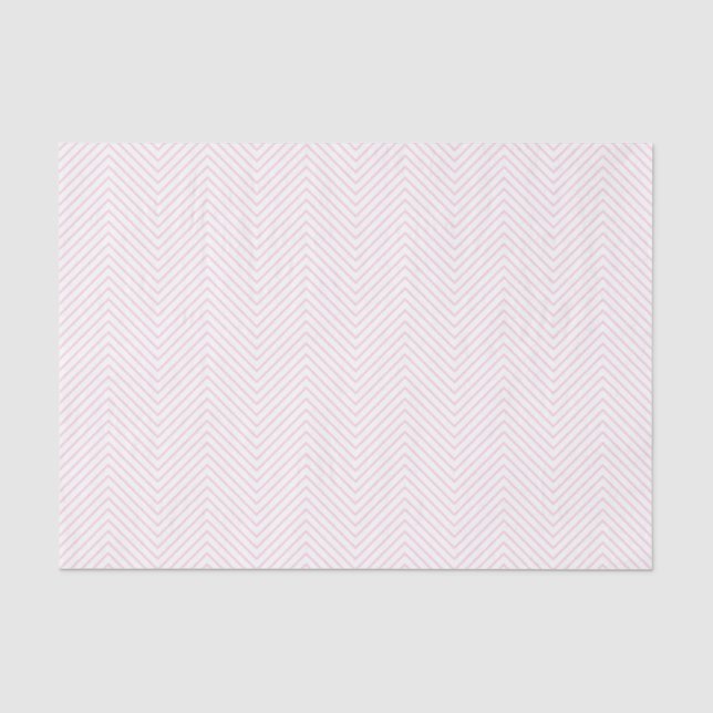 Chevron Line Tissue Paper - Light Pink on White (Front)