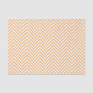 Chevron Line Tissue Paper - Orange on White