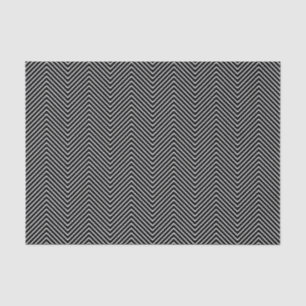 Chevron Line Tissue Paper - White on Black