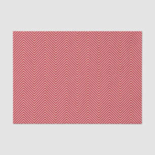 Chevron Line Tissue Paper - White on Dark Red