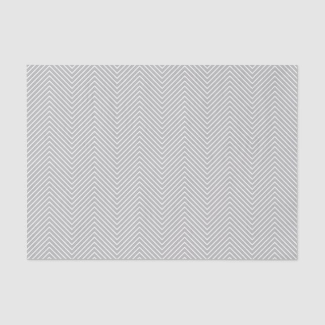Chevron Line Tissue Paper - White on Grey (Front)