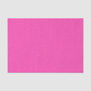Chevron Line Tissue Paper - White on Hot Pink