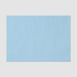 Chevron Line Tissue Paper - White on Light Blue