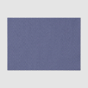 Chevron Line Tissue Paper - White on Navy Blue