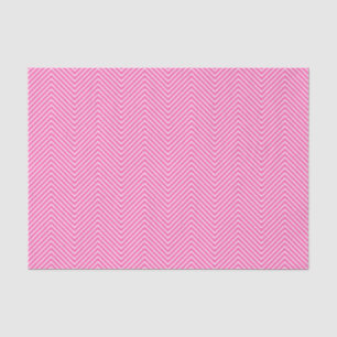 Chevron Line Tissue Paper - White on Pink