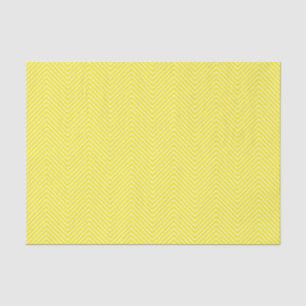 Chevron Line Tissue Paper - White on Yellow