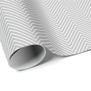 Chevron Line Wrapping Paper - White on Gray