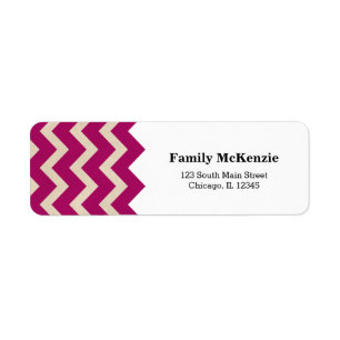 Chevron Magenta Return Address Label