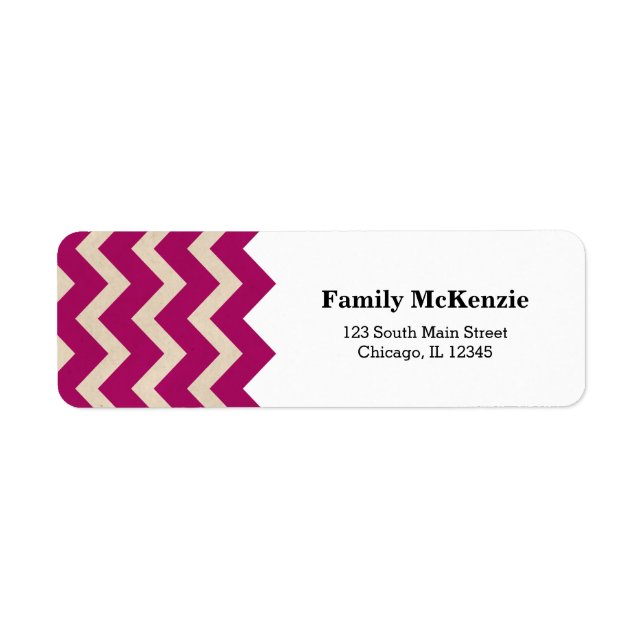 Chevron Magenta Return Address Label (Front)