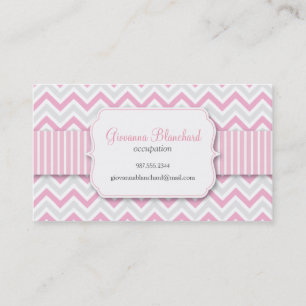 Chevron Modern Stylish Pink Business Card