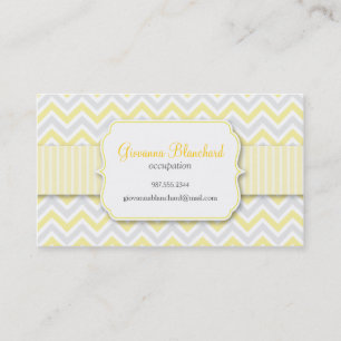 Chevron Modern Stylish Yellow Business Card