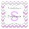 Chevron Monogram Bookplate Sticker purple grey