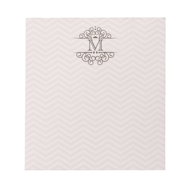 Chevron Monogram Personalise To Do Notepad | Blush (Front)