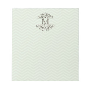 Chevron Monogram Personalised To Do Notepad Mint