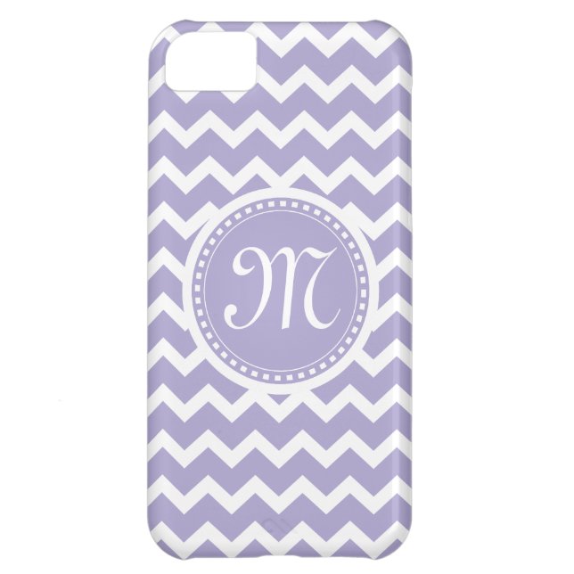 Chevron Monogram Retro Purple and White Case-Mate iPhone Case (Back)
