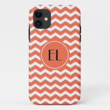 Chevron Monogram Tangerine/Orange iPhone case