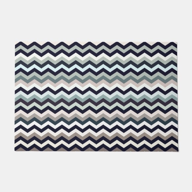 Chevron Muted Multicolor Pattern  Doormat (Front)