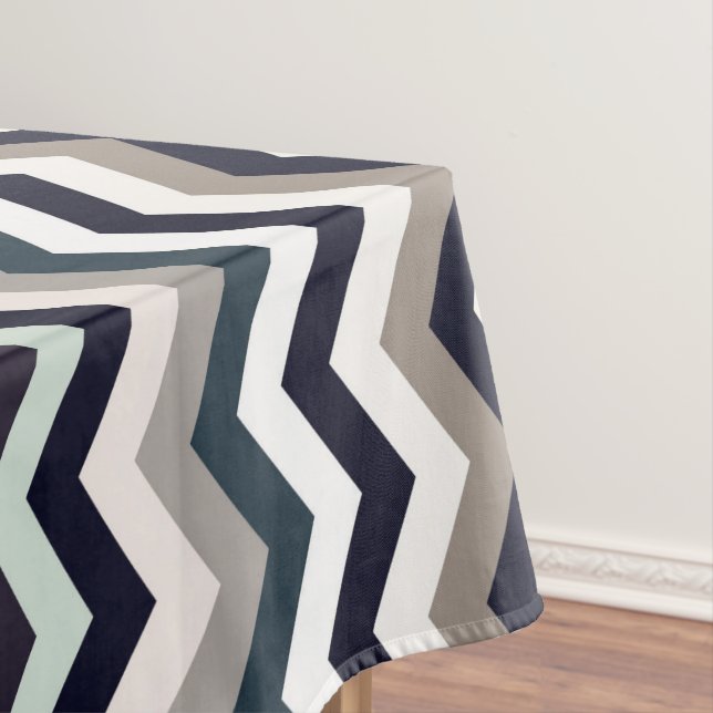 Chevron Muted Multicolor Pattern Tablecloth (In Situ)
