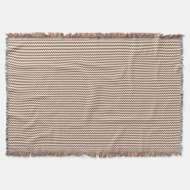 Chevron natural warm brown pastel pink green throw blanket (Front)
