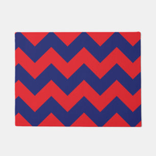 Chevron Navy Blue & Red Any Type/Size Custom Doormat