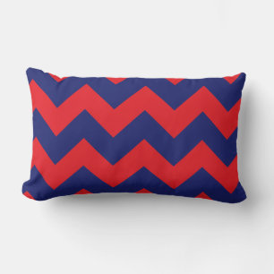 Chevron Navy Blue & Red Any Type/Size Custom Lumbar Cushion