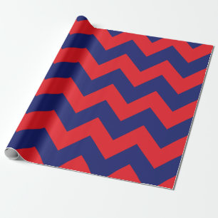 Chevron   Navy Blue & Red   Any Type/Size   Custom Wrapping Paper
