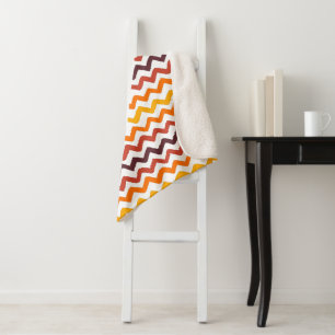 Chevron Orange Fall Sherpa Blanket