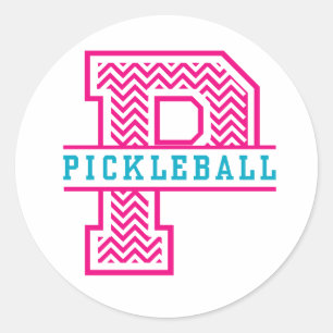 Chevron P is for Pickleball Classic Round Sticker