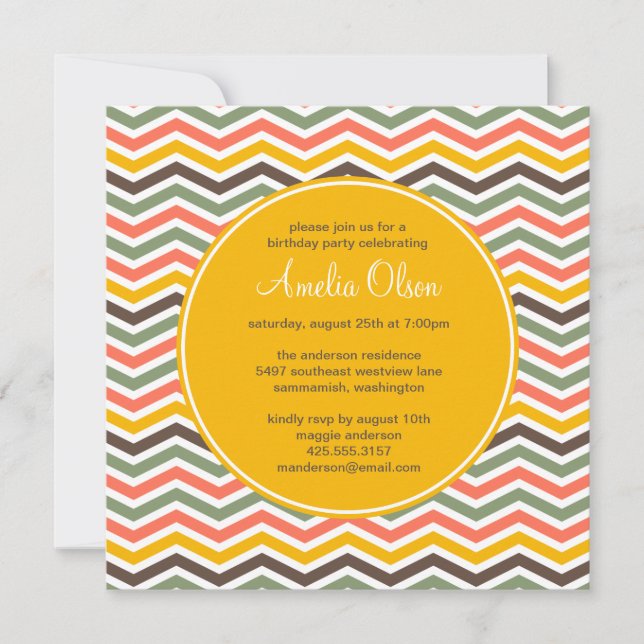Chevron Party Invitation (Front)