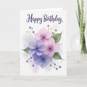 Chevron Pastel Flowers Card
