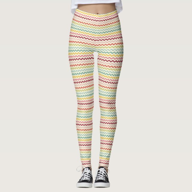Chevron Pattern 4 Leggings (Front)