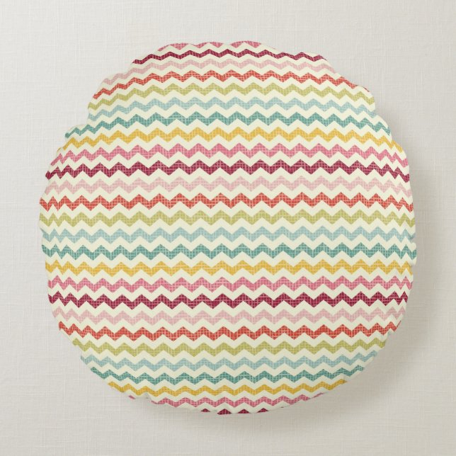 Chevron Pattern 4 Round Cushion (Front)
