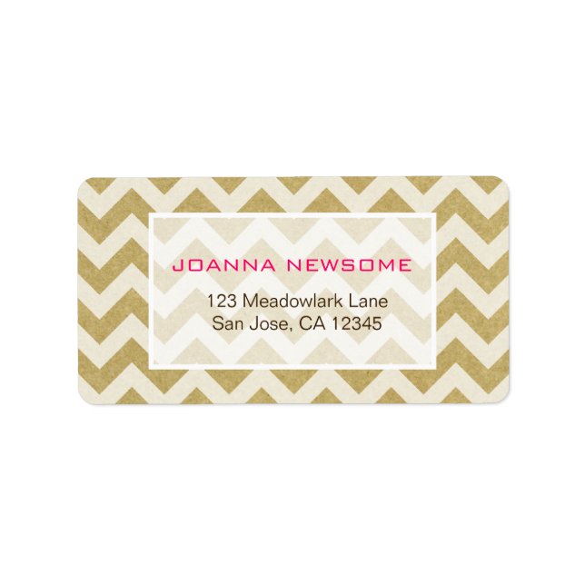 Chevron Pattern Address Labels (Front)