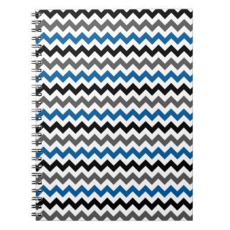 Chevron Pattern Background Blue Grey Black White Notebook