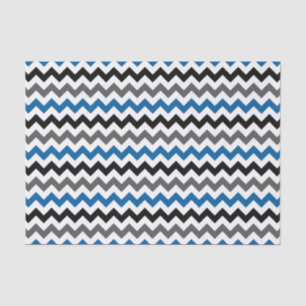 Chevron Pattern Background Blue Grey Black White Tissue Paper
