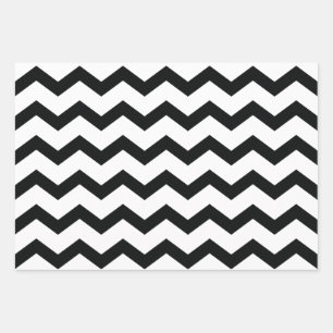 Chevron Pattern Black and White Wrapping Paper Sheet