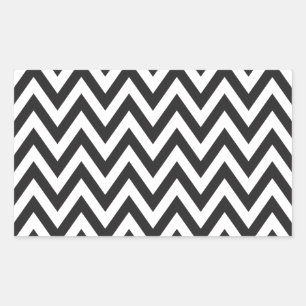Chevron Pattern Black White Geometric Art Designs Rectangular Sticker