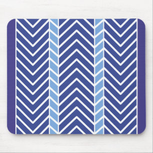 Chevron Pattern Blue Mouse Pad